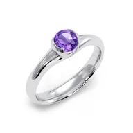 Pierścionki - Sydney - Srebrny pierścionek z ametystem - miniaturka - grafika 1