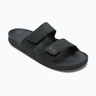 Klapki męskie Quiksilver Rivi Leather Double Adjust black 1 - Klapki i japonki męskie - miniaturka - grafika 1