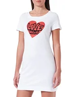 Sukienki - Love Moschino Sukienka damska, optical white, 44 - miniaturka - grafika 1