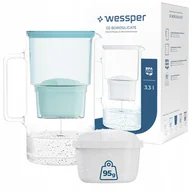 Dzbanki filtrujące - Dzbanek filtrujący szklany Wessper aquamax 3,3l + 2x Filtr Wessper aquamax - miniaturka - grafika 1