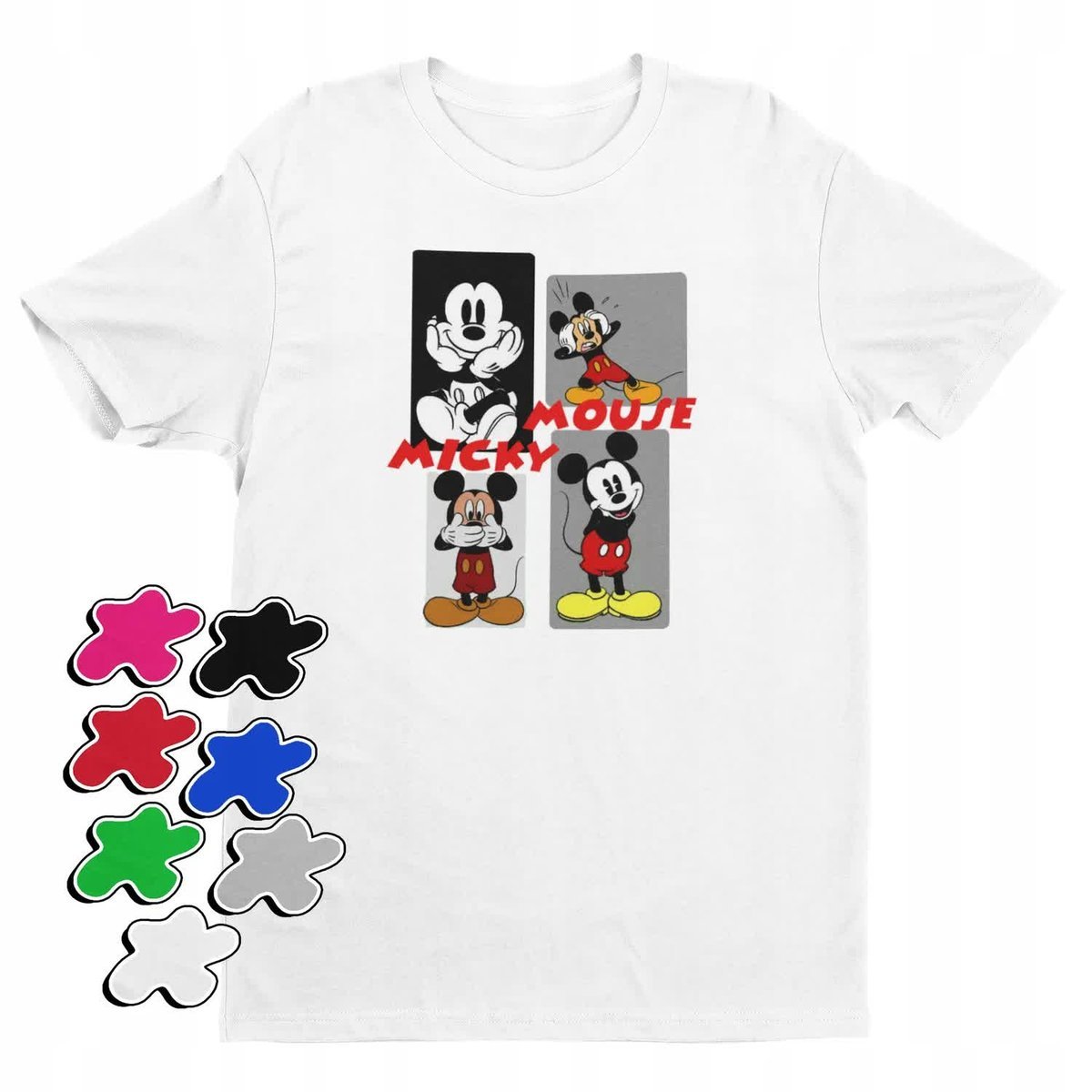 Koszulka T-Shirt Dziecięca Z Nadrukiem Myszka Miki Minnie Różne -M 134-140