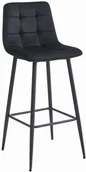 Taborety i hokery - Nowoczesny czarny barowy hoker z oparciem C7-N25 - miniaturka - grafika 1
