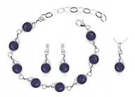 Zestawy biżuterii dla kobiet - SREBRNY KOMPLET SUBTELNEJ BIŻUTERII Z NOCĄ KAIRU - miniaturka - grafika 1