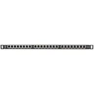 Akcesoria do szaf serwerowych - Lanberg Patch panel 24port 0.5U CAT.6 Ekranowany Czarny PPS6-0024-B - miniaturka - grafika 1