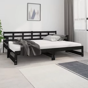 Lumarko Łóżko rozsuwane, czarne, lite drewno sosnowe, 2x(80x200) cm - Łóżka - miniaturka - grafika 4