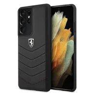 Etui i futerały do telefonów - Ferrari Off Track Quilted Etui skórzane na Samsung Galaxy S21 Ultra czarne FER000450 - miniaturka - grafika 1