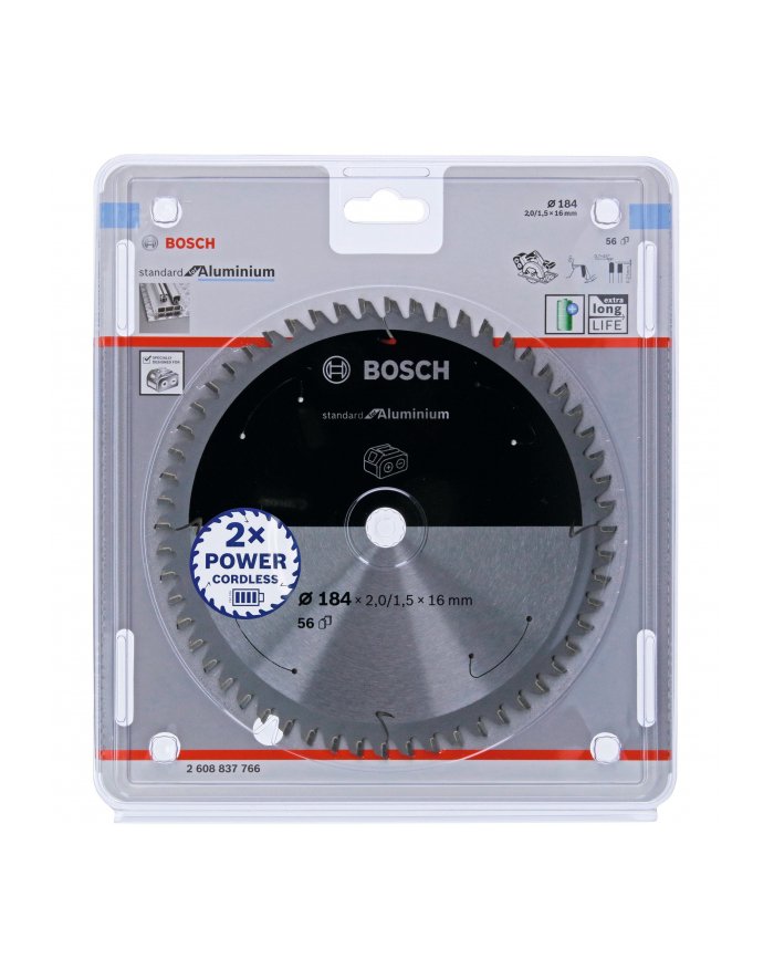 bosch powertools Bosch circular saw blade standard for aluminum, 184mm, 56Z bore 16mm, for cordless hand-held circular saws