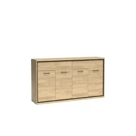 Komody - Komoda M-8 Mediolan Jarstol Natural Hikora Metalowe Wysokie, Wstawka Dąb, Oświetlenie Blatu - miniaturka - grafika 1