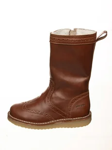 POM POM Skórzane kozaki zimowe w kolorze jasnobrązowym - Kozaki damskie - miniaturka - grafika 1