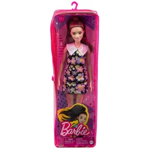 Lalka Barbie Fashionistas Sukienka w kwiatki Aparat słuchowy HBV19 - Lalki dla dziewczynek - miniaturka - grafika 1