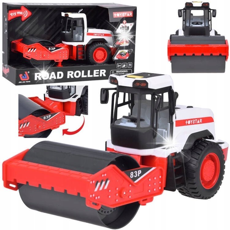 Duży walec drogowy z napędem efekty dźwiękowe świetlne ZA5231