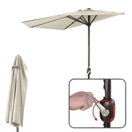 Parasole ogrodowe - PARASOL OGRODOWY ŚCIENNY DUŻY SOLIDNY SKŁADANY 2,7 M Z KORBKĄ ECRU - miniaturka - grafika 1