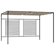 Altany ogrodowe - vidaXL Lumarko Altana ogrodowa ze zwijanym dachem, 3x4x2,3 m, taupe, 180 g/m! 313624 - miniaturka - grafika 1