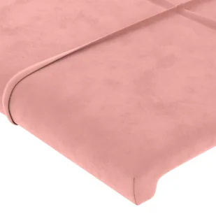 Zagłówek do łóżka z LED, różowy, 100x5x118/128 cm, aksamit  Lumarko - Inne meble do sypialni - miniaturka - grafika 6