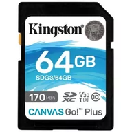 Karty pamięci - Kingston Canvas Go! Plus 64GB (SDG3/64GB) - miniaturka - grafika 1