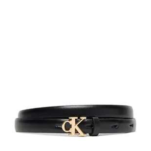 Pasek Damski Calvin Klein Ck Buckle 15Mm Fixed Belt LV04F7055G Czarny - Paski - miniaturka - grafika 1