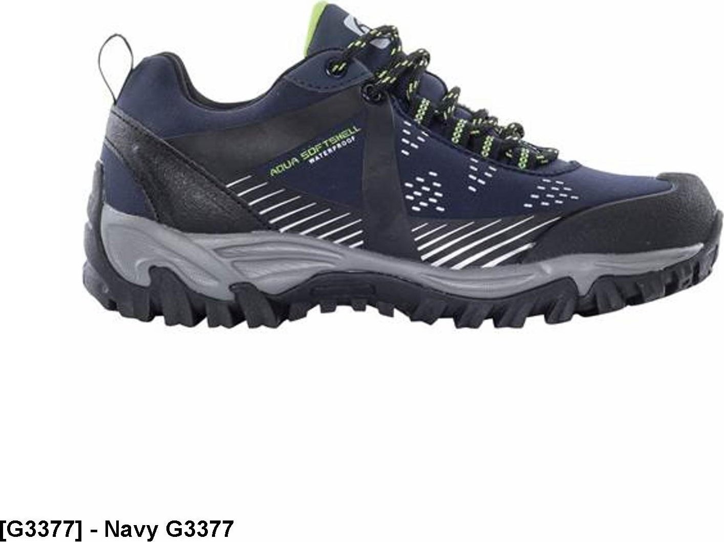 Ardon ARDONFORCE - bardzo lekkie półbuty, wzmocniony nosek i zapiętek, materiał softshell, membrana wodoodporna, nadruki odblaskowe - Navy G3377 36