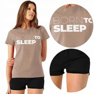 Piżamy damskie - PIŻAMA Damska + Szorty BORN to SLEEP Różne WZORY L - miniaturka - grafika 1