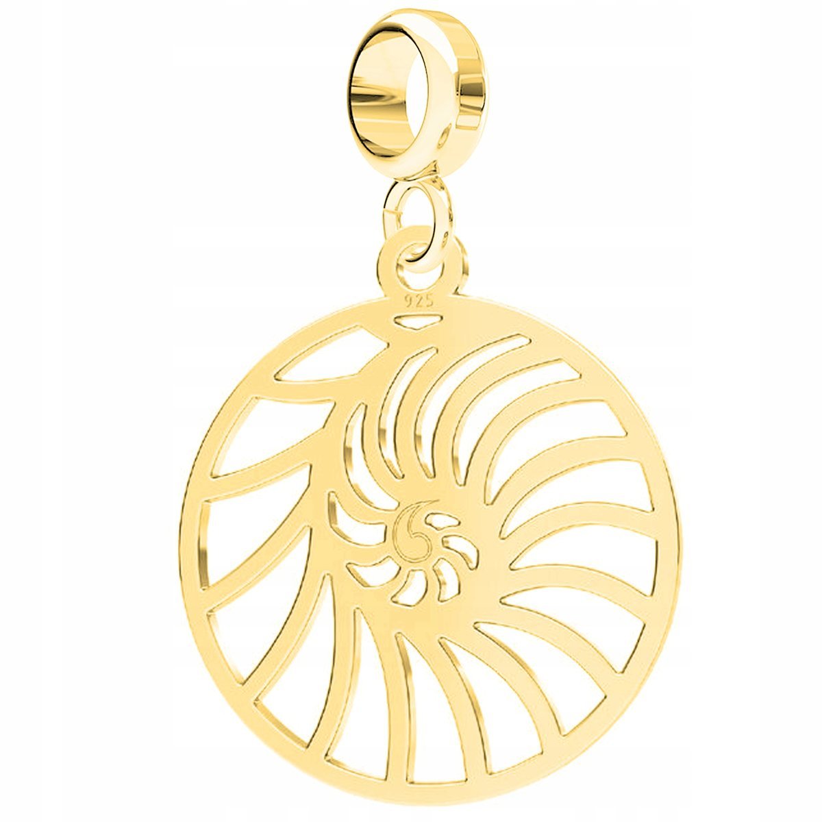 Charms złoty Muszla Muszelka srebro 925