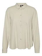 Bluzki damskie - VERO MODA Damska koszulka Vmjesmilo Ls WVN Ga Noos bluzka, Silver Lining, XS - miniaturka - grafika 1