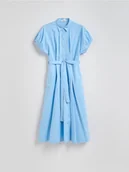 Sukienki - Reserved - Szmizjerka midi - jasnoniebieski - miniaturka - grafika 1