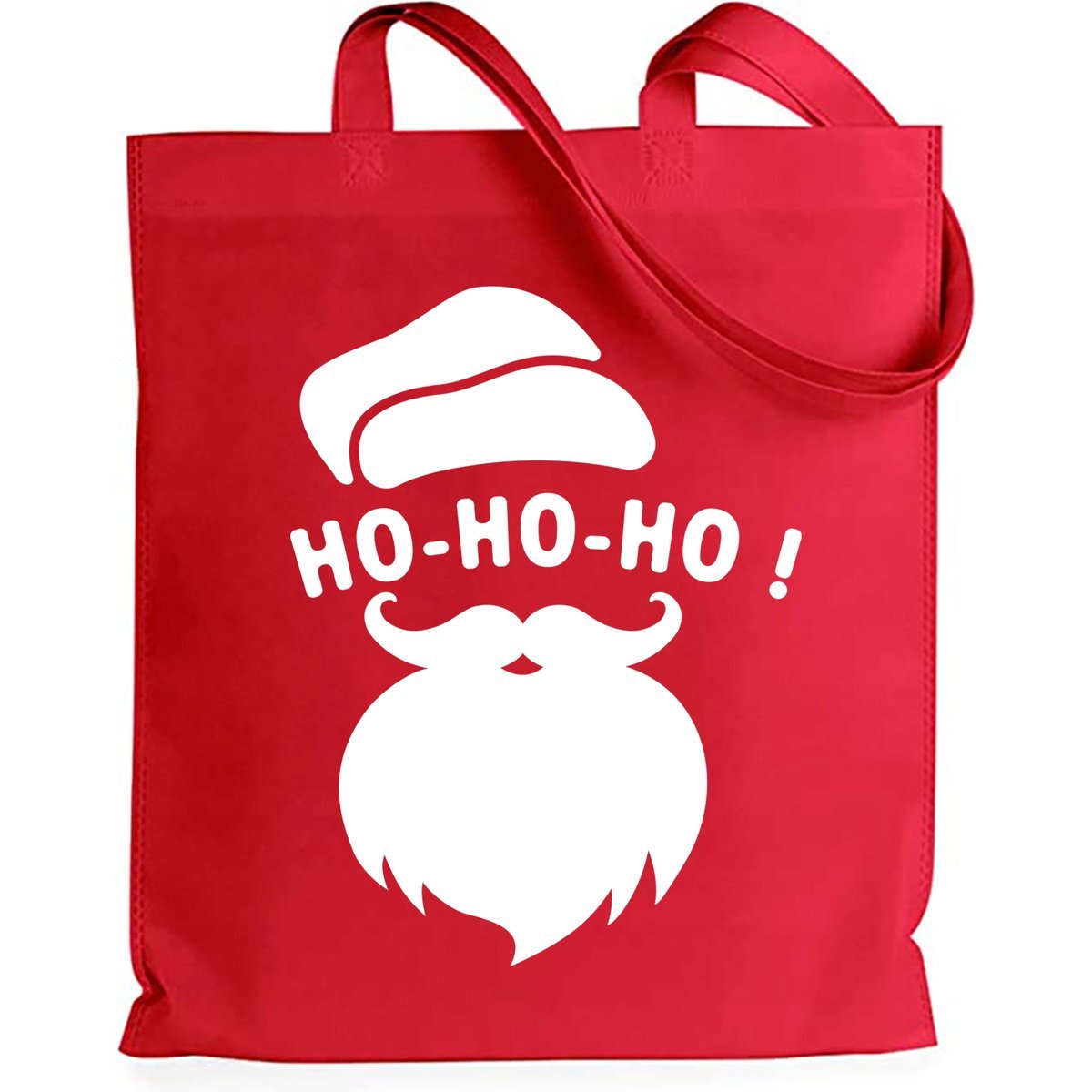 Torba Bawełniana Shoper Świąteczny Prezent Czerwona Ho Ho Ho Mikołaj Wzory