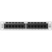 Akcesoria do szaf serwerowych - Lanberg Patch Panel 12 Port 1U 10 cali kategoria 6 szary - miniaturka - grafika 1