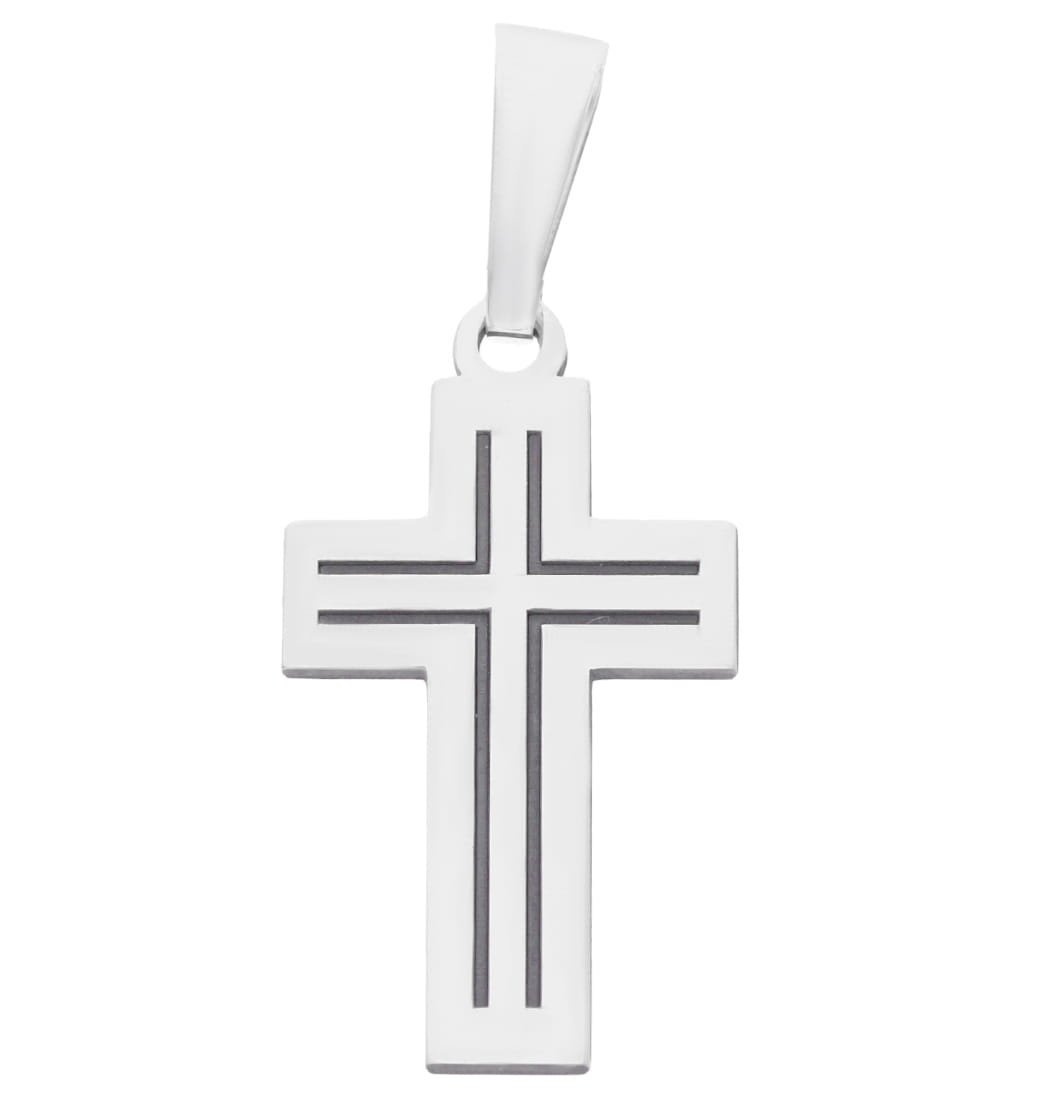 Krzyżyk srebrny rodowany KC018R_