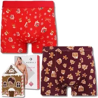 Majtki męskie - ŚWIĄTECZNE BAWEŁNIANE BOKSERKI MĘSKIE PREZENT MIKOŁAJ ŚWIĘTA 2PAK MORAJ XXL - miniaturka - grafika 1