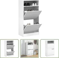 Szafki na buty - The Living Store Szafka na buty biała 60x34x116 cm Materiał drewnopochodny - miniaturka - grafika 1