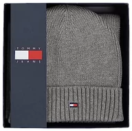 Apaszki i szaliki damskie - Tommy Hilfiger Szalik z małą flagą + beanie, pakiety upominkowe GP, jasnoszary wrzos, S/M, jasnoszary wrzos - miniaturka - grafika 1