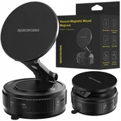 Uchwyty samochodowe do telefonów - Spacecase Vacuum Magnetic Mount MagLock black - miniaturka - grafika 1