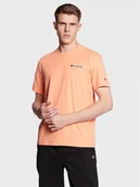Koszulki męskie - Champion T-Shirt Small Script Logo Embroidery 218006 Pomarańczowy Regular Fit - miniaturka - grafika 1