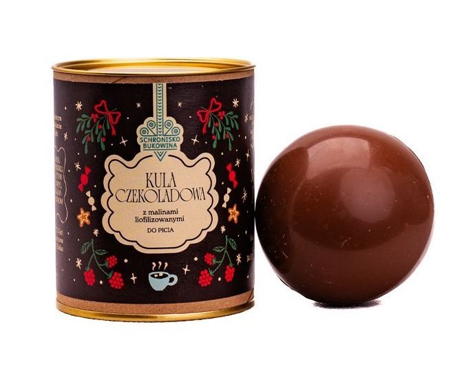 Kula czekoladowa z malinami liofilizowanymi 45g - Schronisko Bukowina