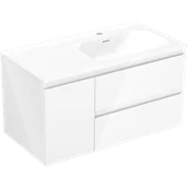 Szafki łazienkowe - Mexen Orio szafka łazienkowa 90 cm z umywalką Vela prawą, 2S, 1D, biała połysk - 91A13-09047-3-BBFFF00-W23P00 - miniaturka - grafika 1