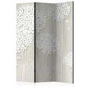 Parawany - Parawan 3-częściowy - Kremowa filigranowość [Room Dividers] (rozmiar 135x172) - miniaturka - grafika 1