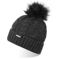 Czapki damskie - Ciemnoszara damska czapka zimowa cz24 brodrene - miniaturka - grafika 1