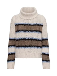 Marc Cain Collections Sweter damski z dzianiny Kobiety beżowy w paski, 34 - Swetry damskie - miniaturka - grafika 1