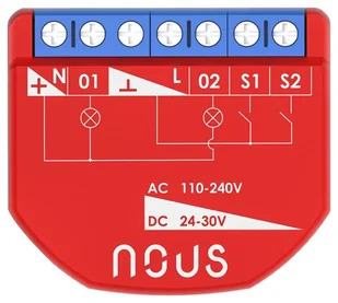 NOUS smart Switch Module B3Z ZigBee 2 channels, with PM - Systemy inteligentnych domów - miniaturka - grafika 1