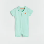 Kombinezony dla dzieci - Reserved - Kombinezon z haftem - jasnoturkusowy - miniaturka - grafika 1