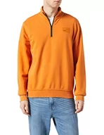 Bluzy męskie - Street One MEN Męska bluza Troyer, pomara?czowa dynia, XXL - miniaturka - grafika 1