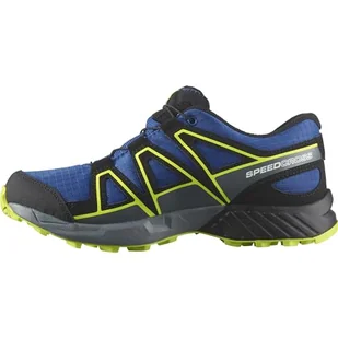 Salomon Speedcross ClimaSalomon Wodoodporne trampki do codziennego użytku i na zewnątrz dla dzieci, Optymalne dopasowanie, uchwyt, Wodoodporny, Niebieski Nautical Blue Black Acid Lime, 39 EU - Buty dla chłopców - miniaturka - grafika 1