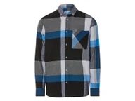 Koszule męskie - LIVERGY® Koszula flanelowa męska z bawełny (L (41/42), Czarny/ biały/ niebieski) - miniaturka - grafika 1