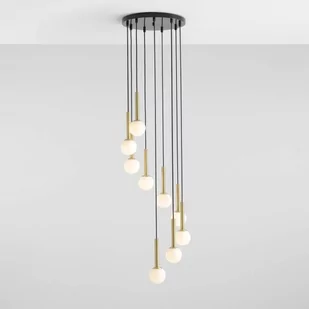 Aldex Riu lampa wisząca 9-punktowa czarna/mosiądz 1103N1 - Lampy sufitowe - miniaturka - grafika 1