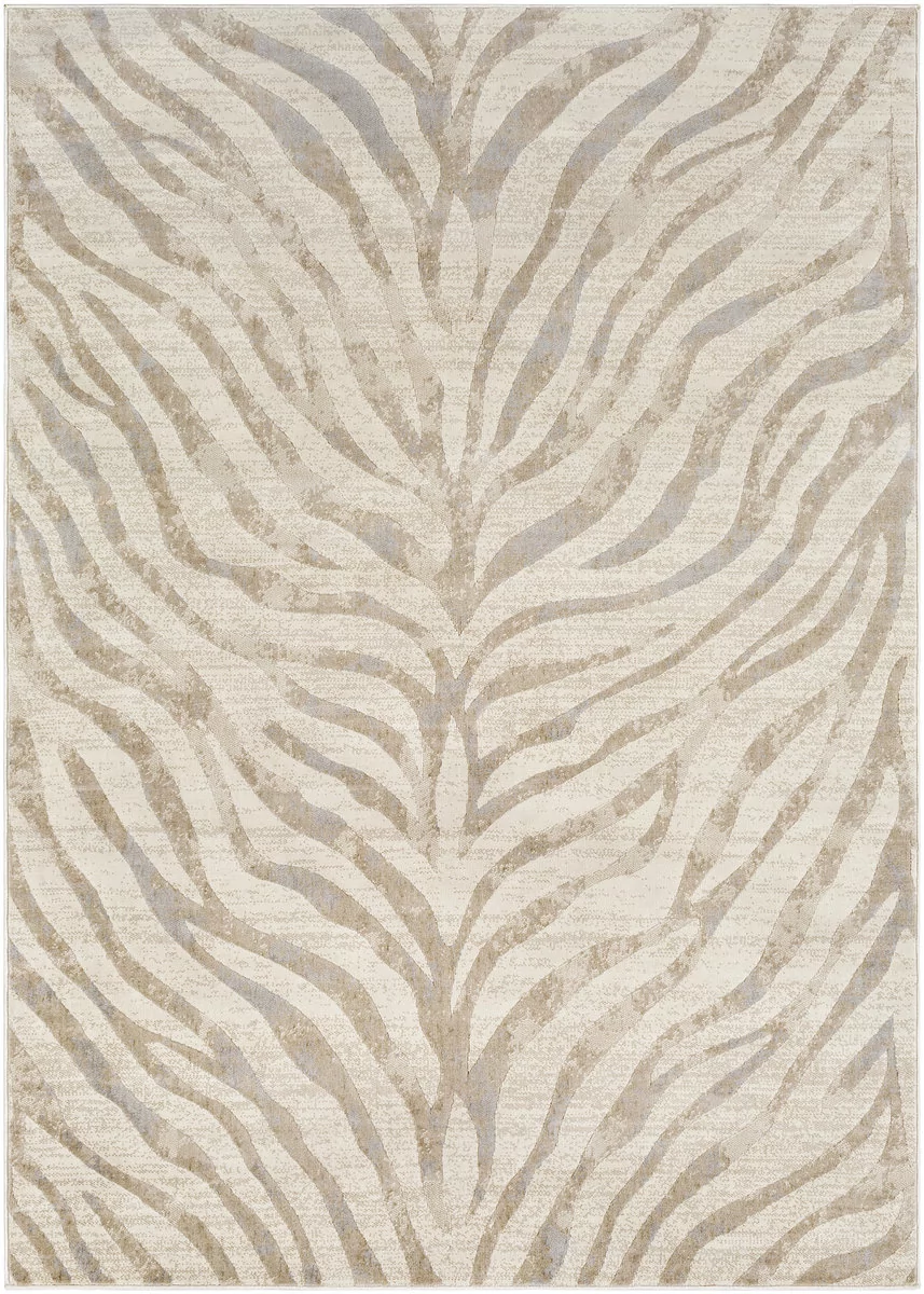 Dywanik Abstrakcyjna Zebra, Jasnoszary i Beżowy - 120x170cm