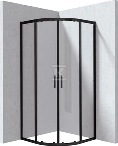 Kabina Onnline New półokrągła, profil nero, szkło transparentne 80x195cm - Kabiny prysznicowe - miniaturka - grafika 1