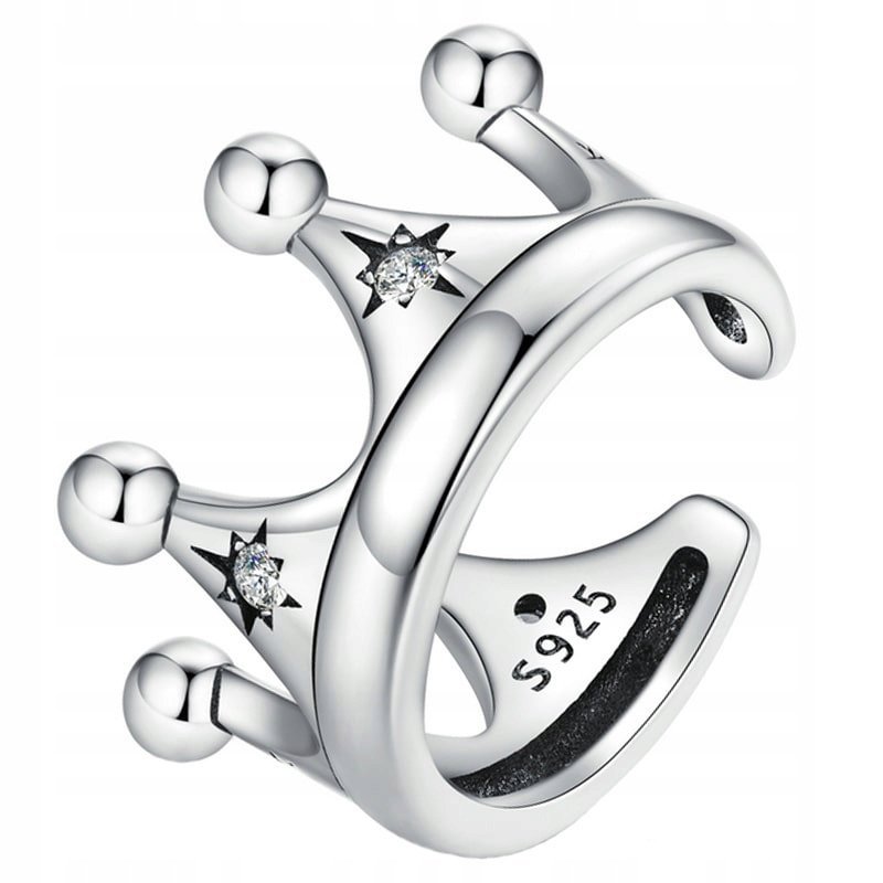 Kolczyk Srebrny Nausznica Korona Kolczyk Srebro 925 Kolczyki Trusky