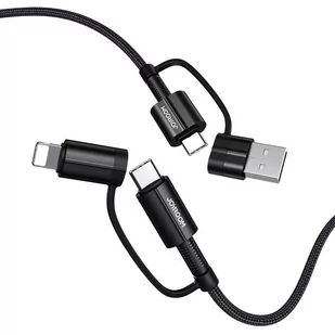 Joyroom 4w1 kabel do szybkiego ładowania USB Typ C / USB - USB Typ C / Lithtning Quick Charge Power Delivery 3 A 60 W 1,8 m zielony (S-1830G3) S-1830G3 - Kable USB - miniaturka - grafika 1
