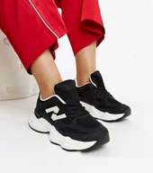 Sneakersy damskie - Czarne sneakersy na masywnej podeszwie Gergely-37 - miniaturka - grafika 1