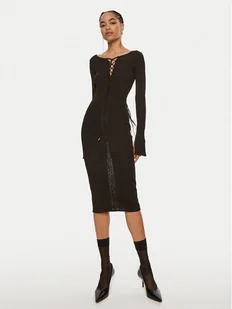 Patrizia Pepe Sukienka koktajlowa 8A1331 K1QZA K250 Czarny Slim Fit - Sukienki - miniaturka - grafika 1